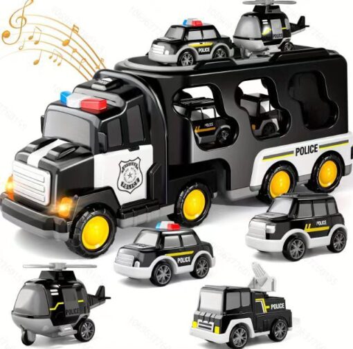 5 in 1 Police Truck Toys Set - Image 6