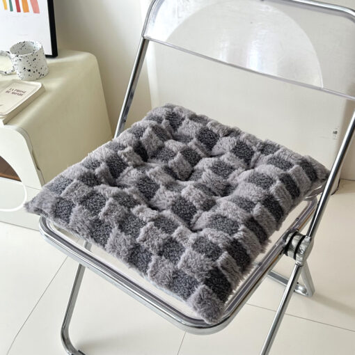 Flannel Plush Chair Pad with Ties - Image 5