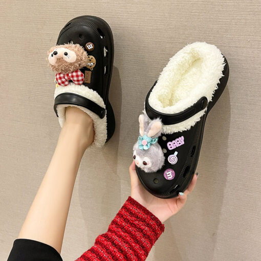 Furry Decoration Plush Clogs - Image 4