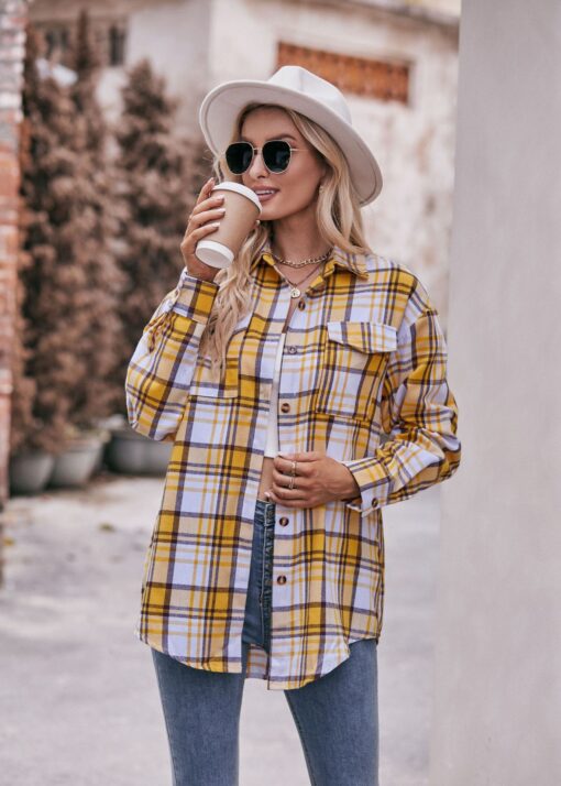 Casual Plaid Long Sleeve Shirts - Image 7