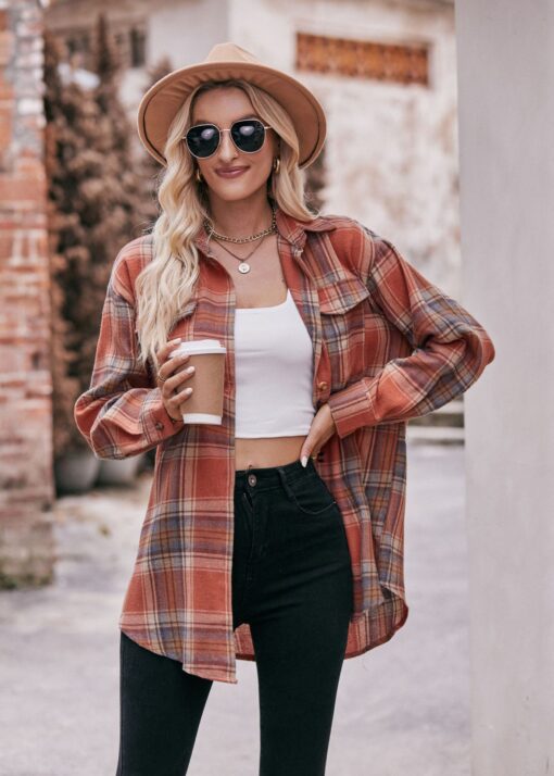 Casual Plaid Long Sleeve Shirts - Image 8