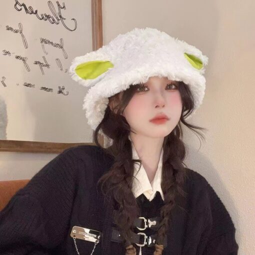 Plush Sheep Ear Fisherman Hat - Image 12