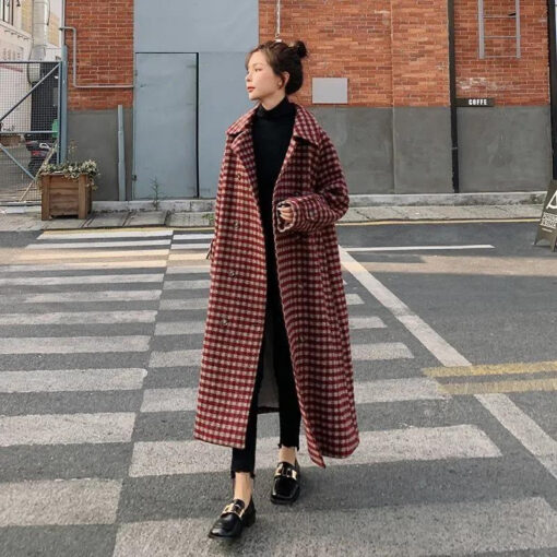 Plaid Women Winter Coat - Image 13