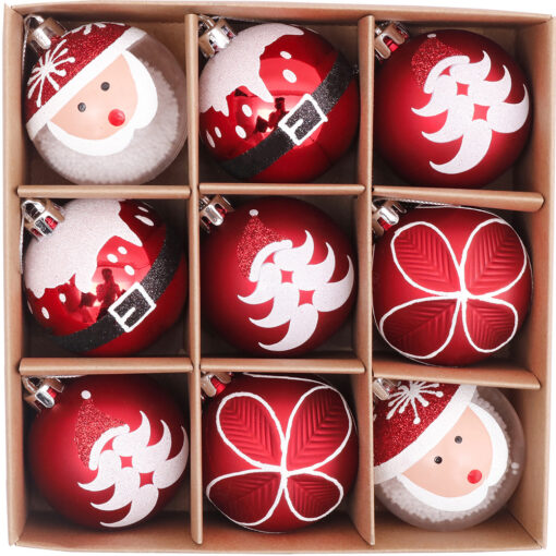 9PCS Christmas Ball Pendant 6CM Christmas Decorations - Image 4