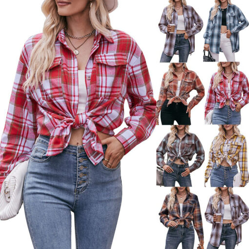 Casual Plaid Long Sleeve Shirts