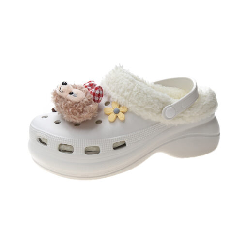 Furry Decoration Plush Clogs - Image 11