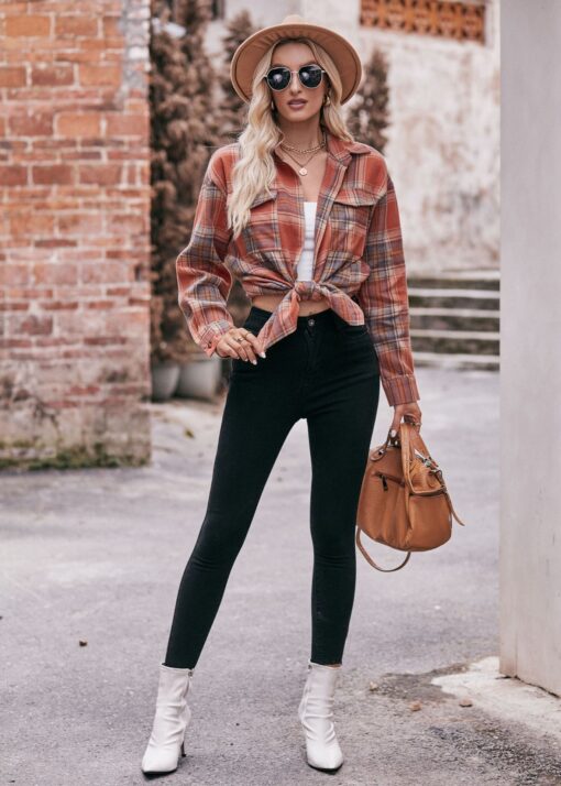 Casual Plaid Long Sleeve Shirts - Image 13