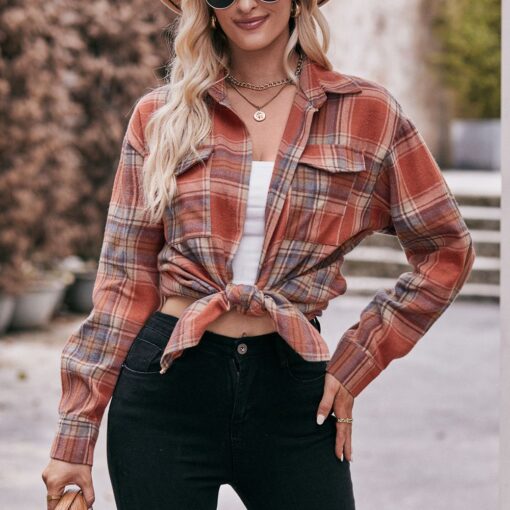 Casual Plaid Long Sleeve Shirts - Image 12