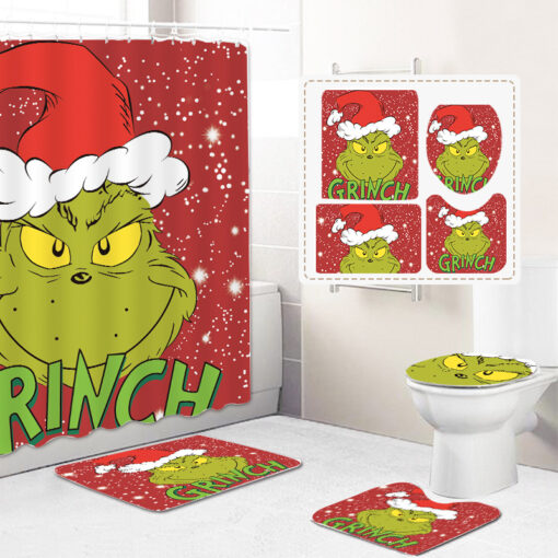 Christmas Grinch Bathroom Decoration Set