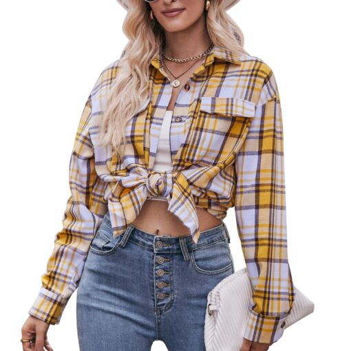 Casual Plaid Long Sleeve Shirts - Image 19