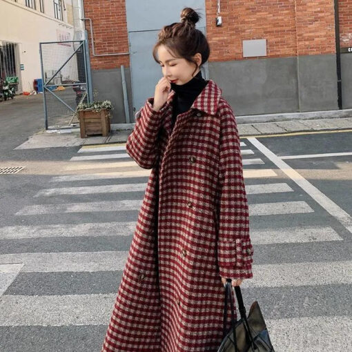 Plaid Women Winter Coat - Image 11