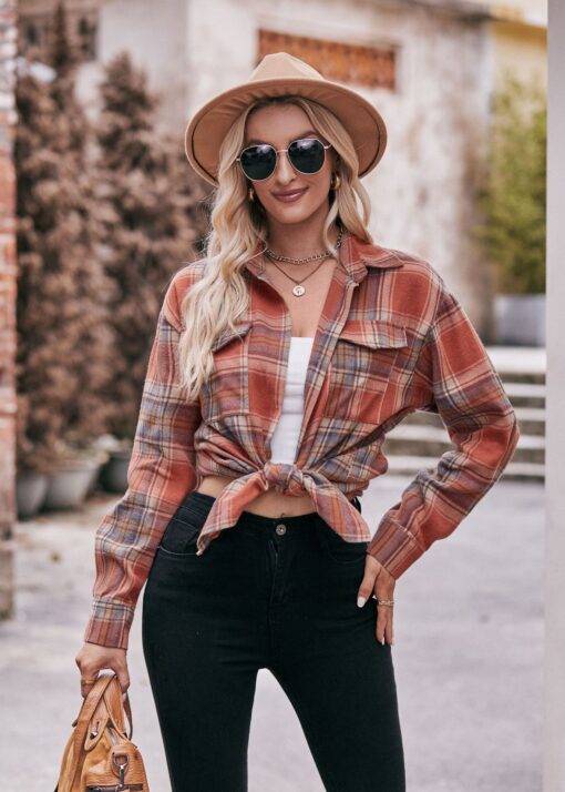 Casual Plaid Long Sleeve Shirts - Image 4