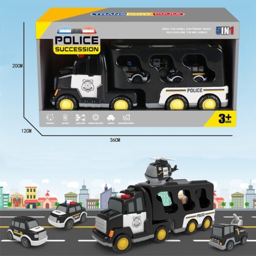 5 in 1 Police Truck Toys Set - Image 8