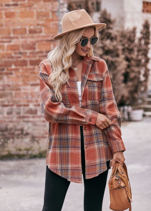 Casual Plaid Long Sleeve Shirts - Image 14