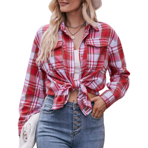 Casual Plaid Long Sleeve Shirts - Image 20