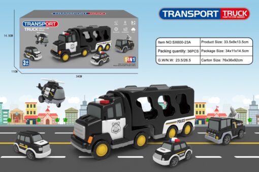 5 in 1 Police Truck Toys Set - Image 9