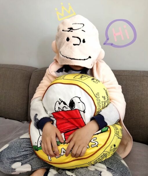 100 * 80cm Cartoon Coral Fleece Hooded Cape - Image 4