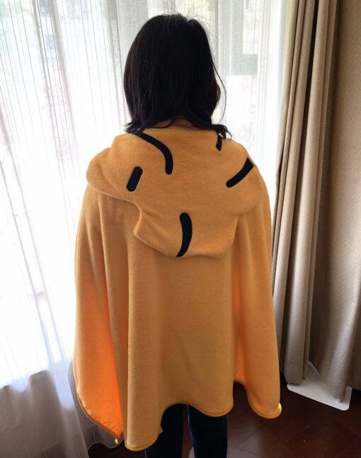 100 * 80cm Cartoon Coral Fleece Hooded Cape - Image 5