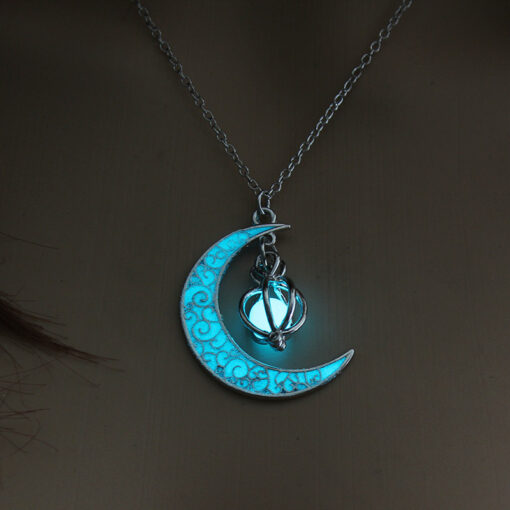 Luminous Moon Pumpkin Pendant Necklace - Image 5