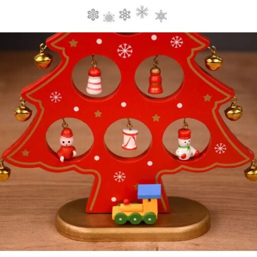 Wooden Christmas Tree with Mini Drop Ornaments - Image 14