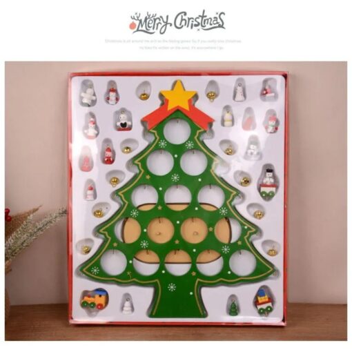 Wooden Christmas Tree with Mini Drop Ornaments - Image 13