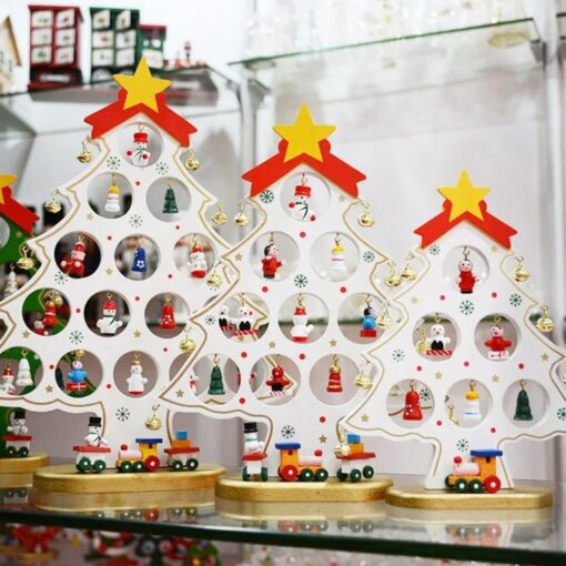 Wooden Christmas Tree with Mini Drop Ornaments - Image 7