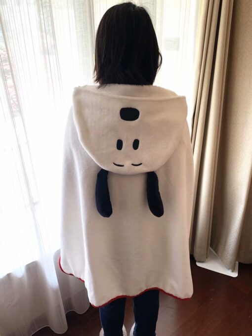 100 * 80cm Cartoon Coral Fleece Hooded Cape - Image 3