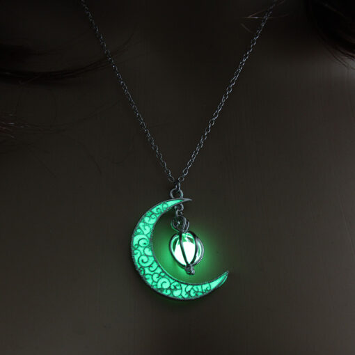 Luminous Moon Pumpkin Pendant Necklace - Image 4