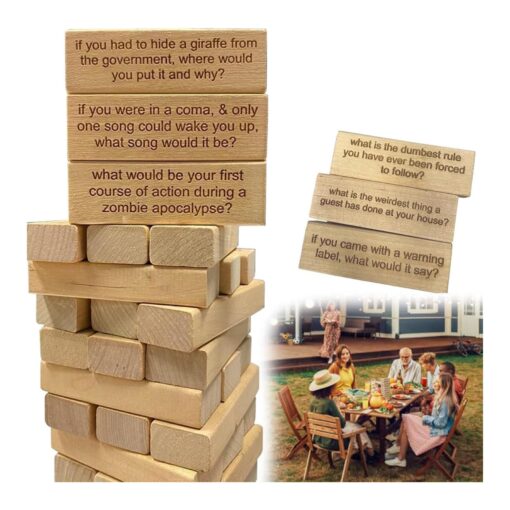 54 Pieces Questions Tumbling Tower Game - Image 2