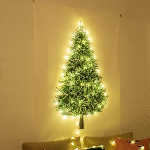 Christmas Tree Wall Hanging Cloth with 10M String Light Tapestry - Image 4