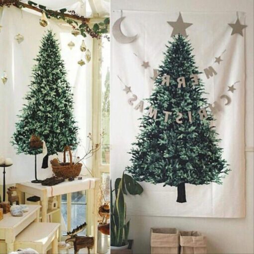 Christmas Tree Wall Hanging Cloth with 10M String Light Tapestry - Image 17