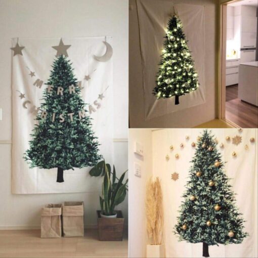 Christmas Tree Wall Hanging Cloth with 10M String Light Tapestry - Image 19