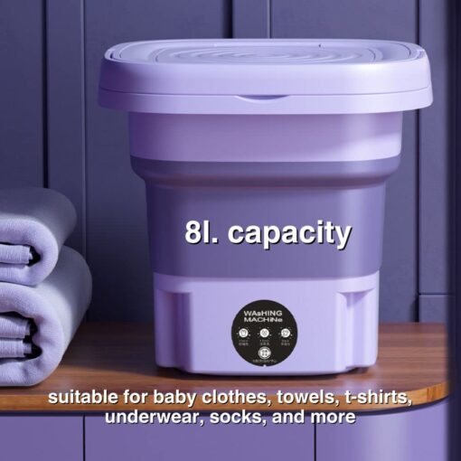 Portable Washing Machine Mini Foldable Small 8L Washer - Image 12