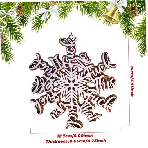 4PCS Funny Christmas Ornament Fuckflake Wooden Christmas Decorations - Image 12