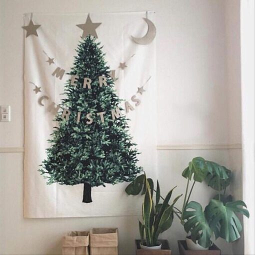 Christmas Tree Wall Hanging Cloth with 10M String Light Tapestry - Image 21