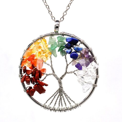 7 Chakra Tree of Life Pendant Necklace or Keyring - Image 15