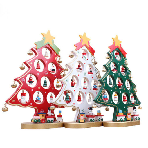 Wooden Christmas Tree with Mini Drop Ornaments - Image 4