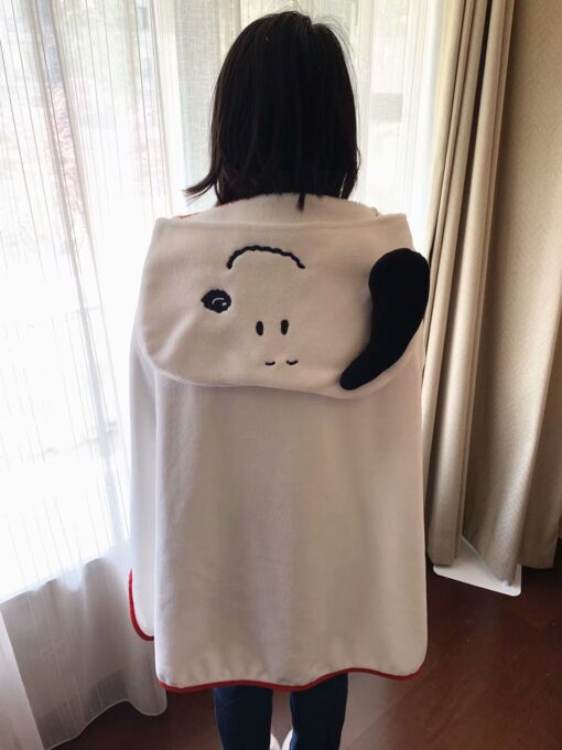 100 * 80cm Cartoon Coral Fleece Hooded Cape - Image 12