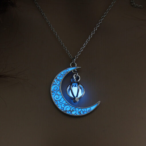 Luminous Moon Pumpkin Pendant Necklace - Image 3