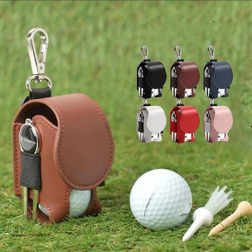 Mini Pocket Leather Golf Ball Storage Pouch - Image 2