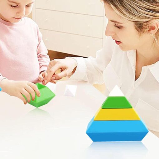 Stackable Geometric Pyramid Building Blocks - Image 2