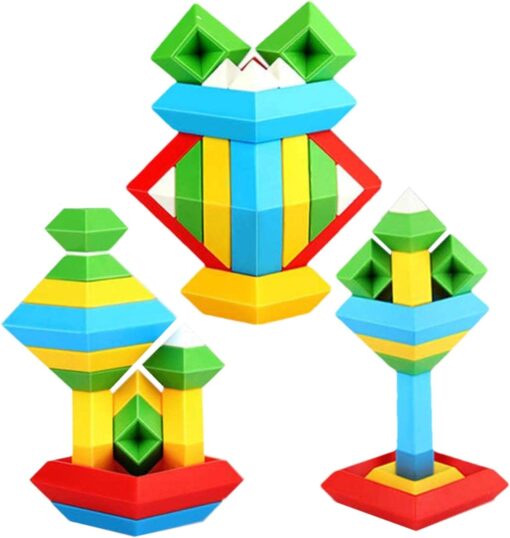 Stackable Geometric Pyramid Building Blocks - Image 3