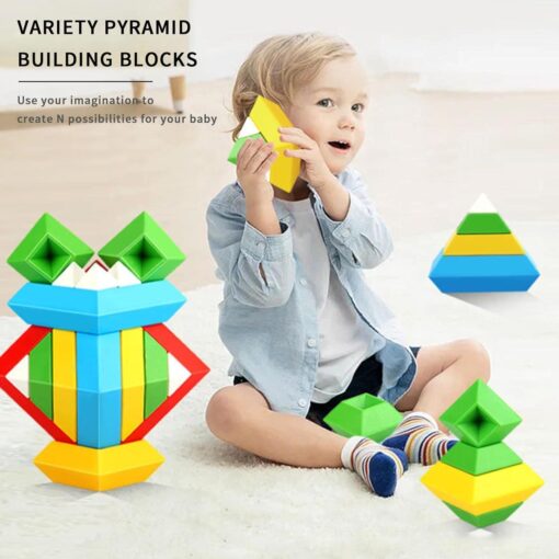 Stackable Geometric Pyramid Building Blocks - Image 15