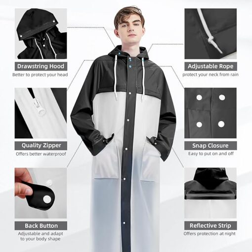 Hooded Placket Raincoat - Image 3