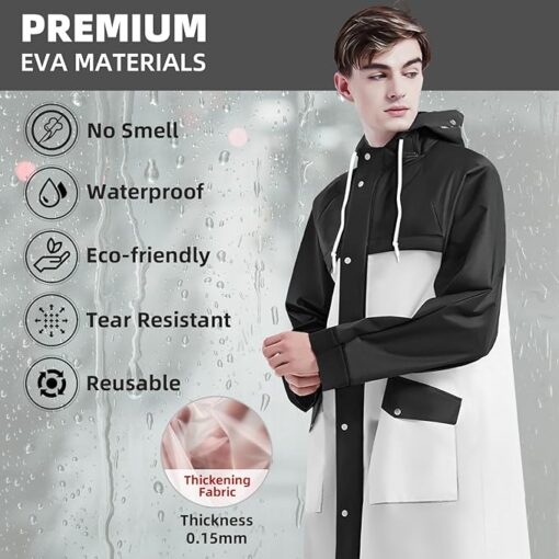 Hooded Placket Raincoat - Image 4