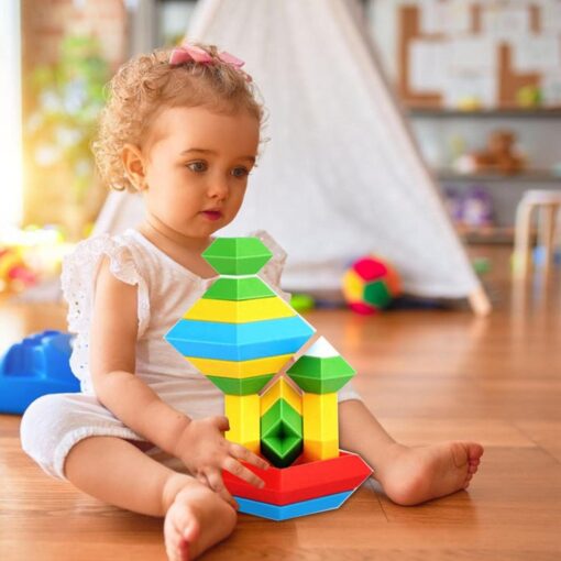 Stackable Geometric Pyramid Building Blocks - Image 5