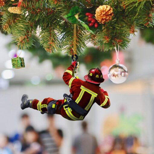 Acrylic Christmas Firefighter Pendant - Image 2