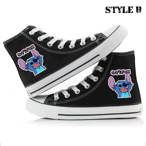 Cartoon Printed High Top Canvas Trainers - Image 4