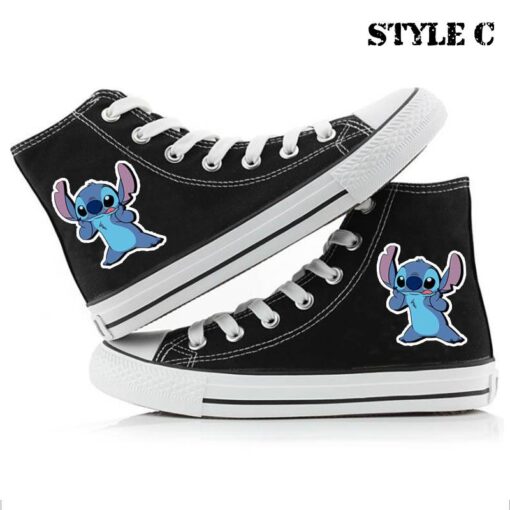 Cartoon Printed High Top Canvas Trainers - Image 6