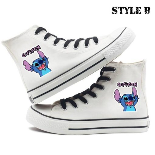 Cartoon Printed High Top Canvas Trainers - Image 5